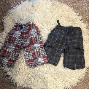 Old Navy & Crazy 8 Plaid Shorts - Red blue plaid and Gray white plaid